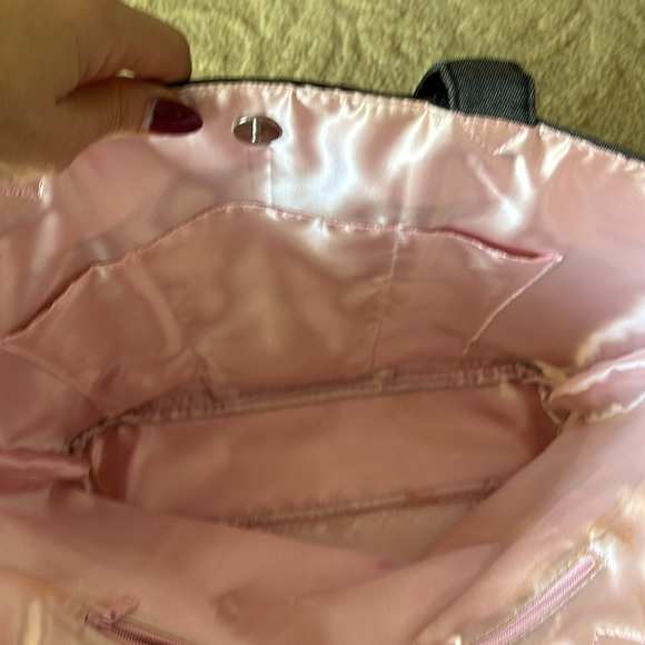 Victoria’s Secret Gray and Black Tote with Corset Lacing - Picture 8 of 12